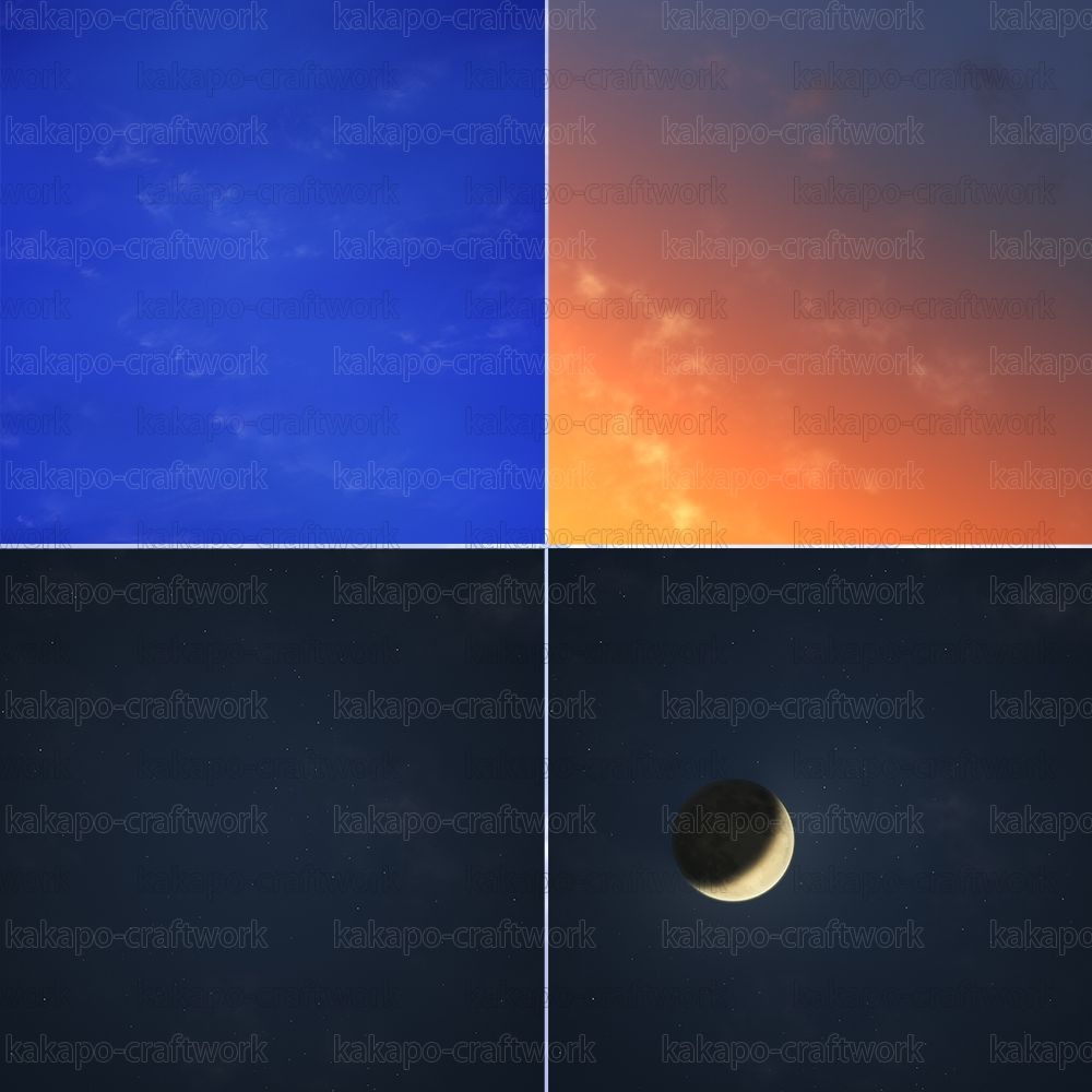 サンプル画像2:背景素材 見上げる空詰め合わせ(かかぽクラフトワークの素材屋さん) [d_620988]