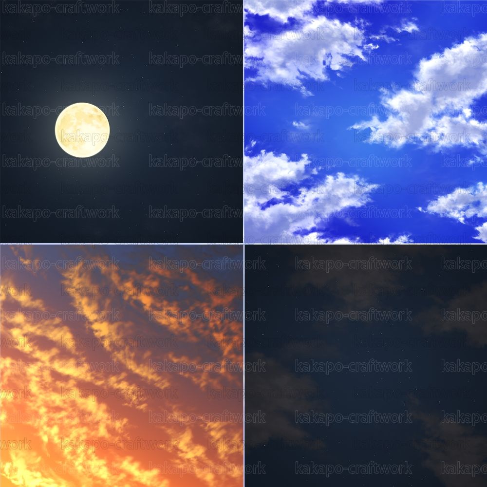 サンプル画像3:背景素材 見上げる空詰め合わせ(かかぽクラフトワークの素材屋さん) [d_620988]