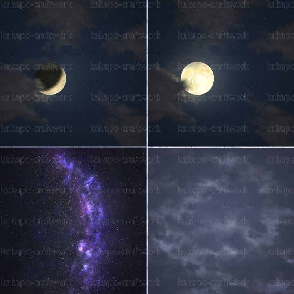 サンプル画像4:背景素材 見上げる空詰め合わせ(かかぽクラフトワークの素材屋さん) [d_620988]