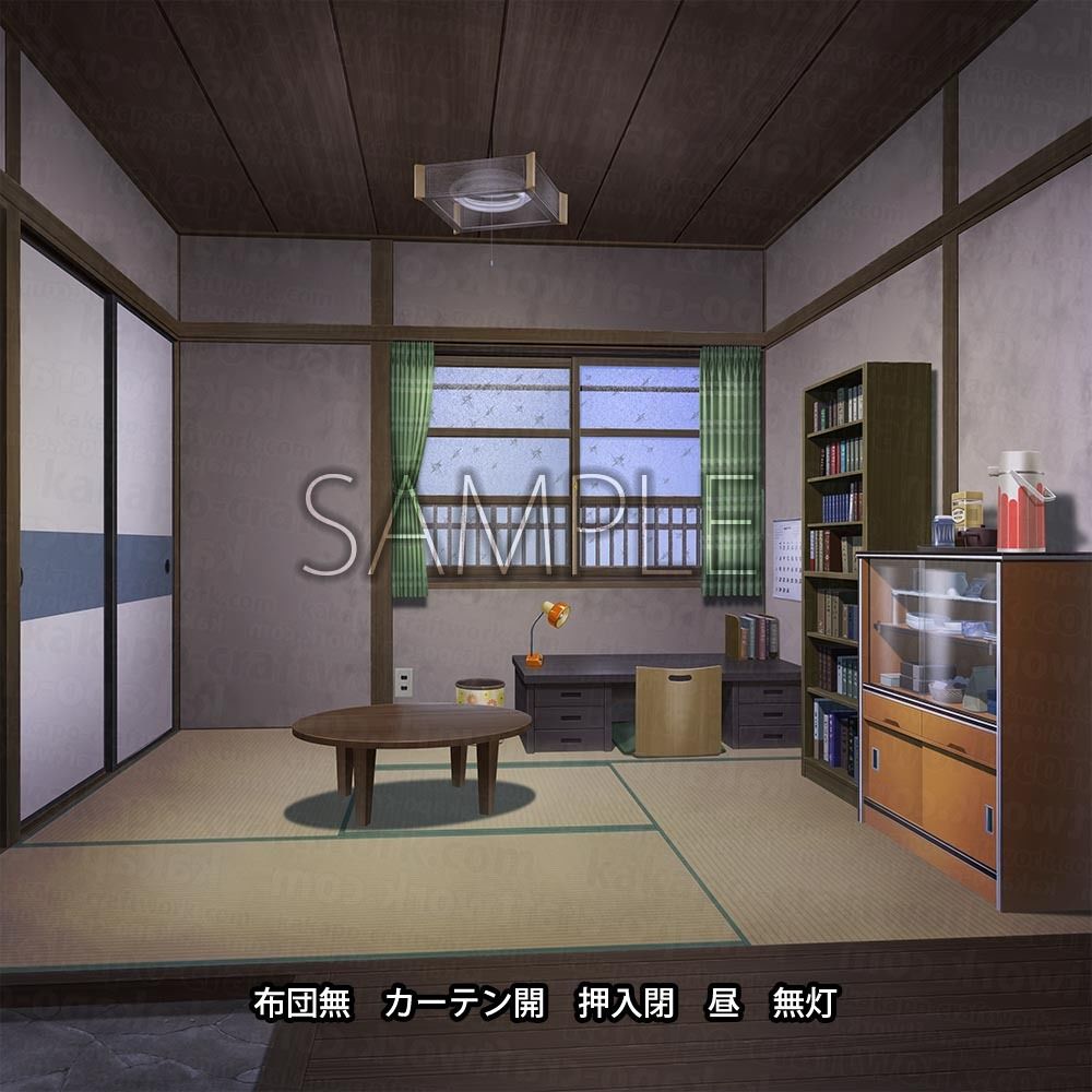 サンプル画像1:背景素材 昭和っぽい四畳半アパート(かかぽクラフトワークの素材屋さん) [d_621015]