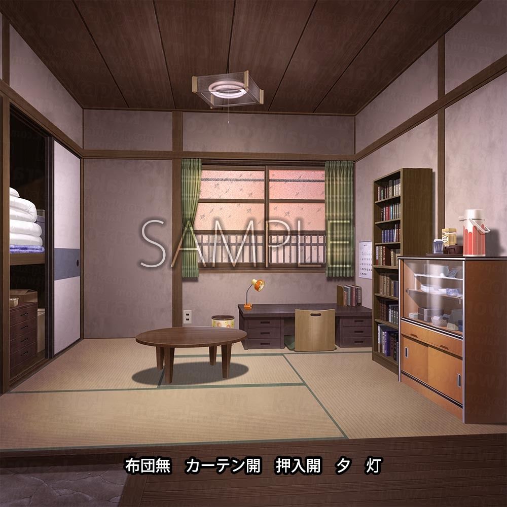 サンプル画像2:背景素材 昭和っぽい四畳半アパート(かかぽクラフトワークの素材屋さん) [d_621015]