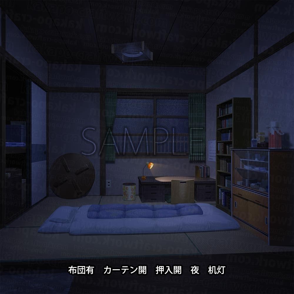 サンプル画像3:背景素材 昭和っぽい四畳半アパート(かかぽクラフトワークの素材屋さん) [d_621015]