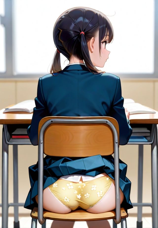 前の席の女子のスカートが捲れ上がっているのだが…。 画像3