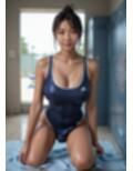 超絶リアル！！競泳水着＋黒ギャル！！ふたなりCG集 No.16【開脚・もっこり・座り・四つん這い】155枚