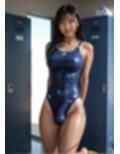 超絶リアル！！競泳水着＋黒ギャル！！ふたなりCG集 No.16【開脚・もっこり・座り・四つん這い】155枚