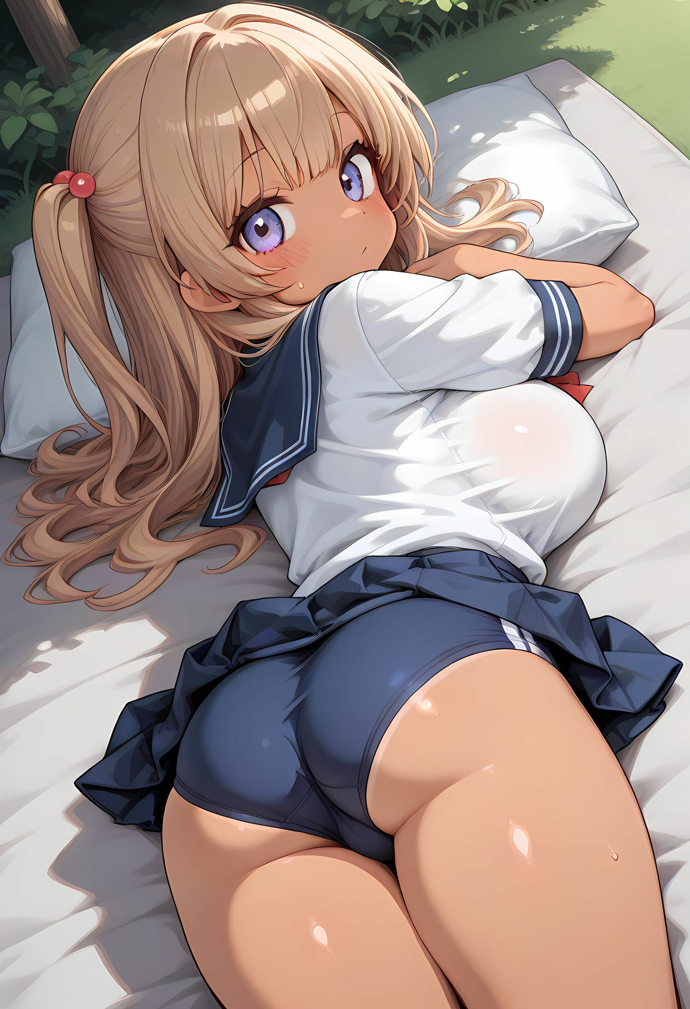 日焼けした巨乳ギャルに興奮して生挿入したら最高だった 「お兄さんてエッチ上手ですね」 画像1