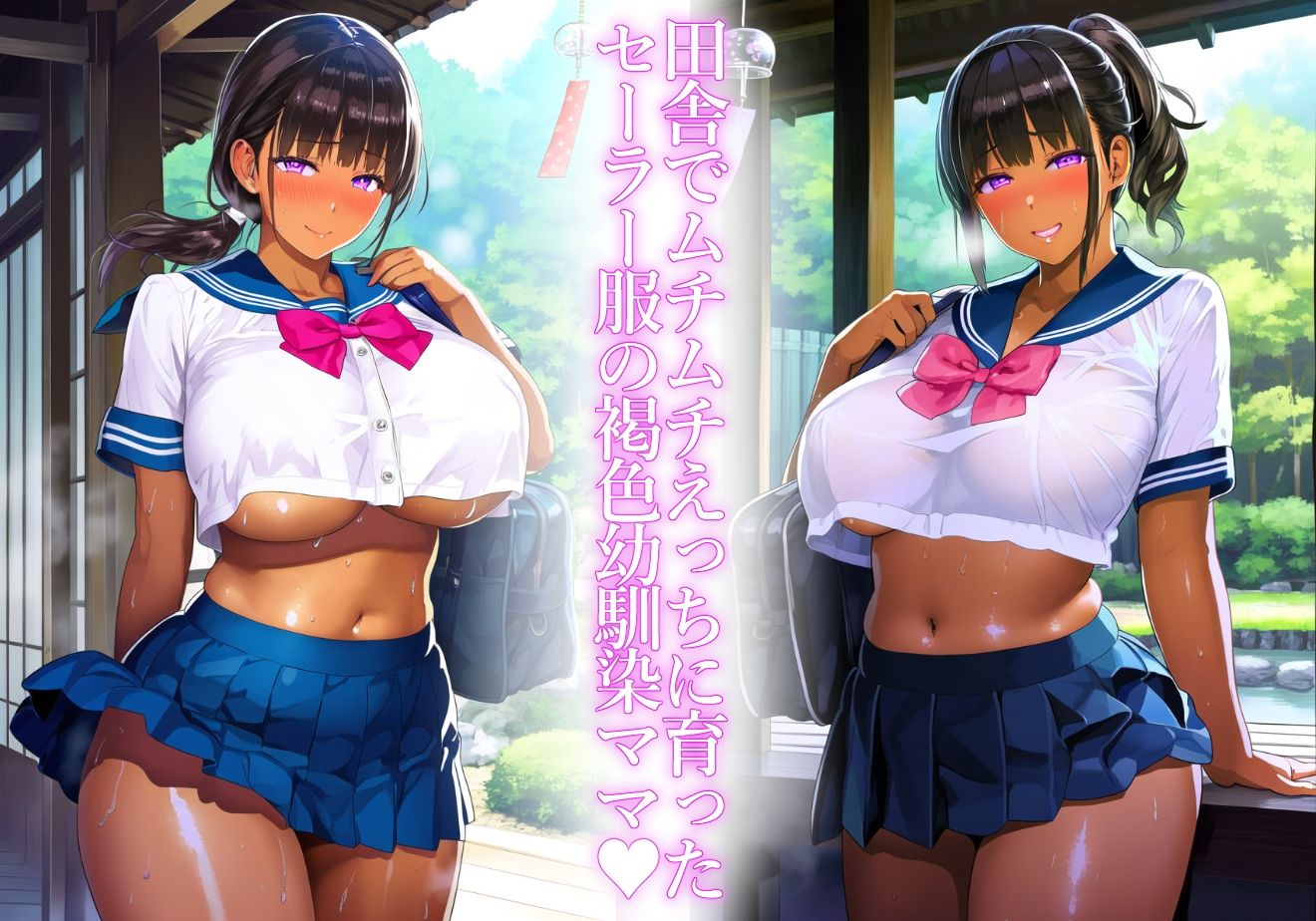 アヘ顔交尾解禁*【ママ】むちむちえっちな褐色日焼け肌の田舎の幼馴染セーラー服ママ【セーラー服・褐色】 画像1