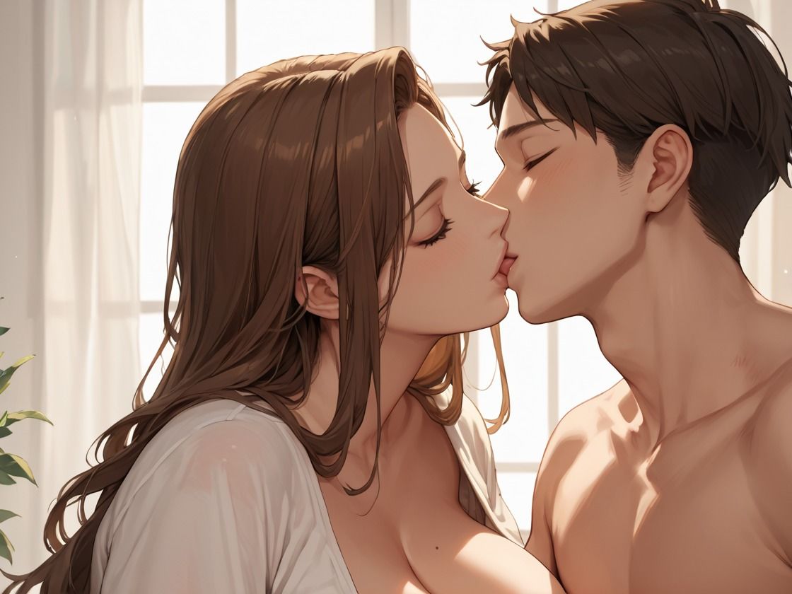 息子のチンポに大興奮している母親を寝取る 画像1