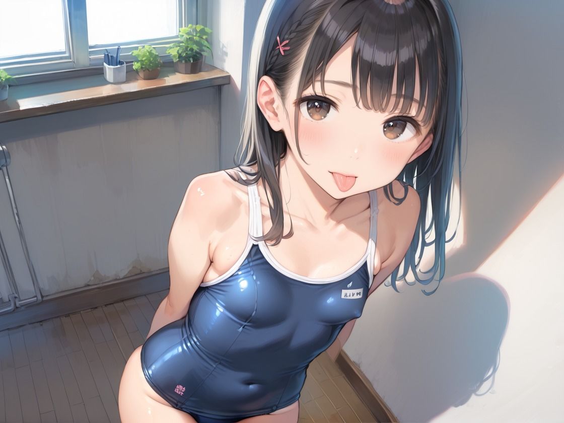 スク水少女のすじまんに種付 画像1