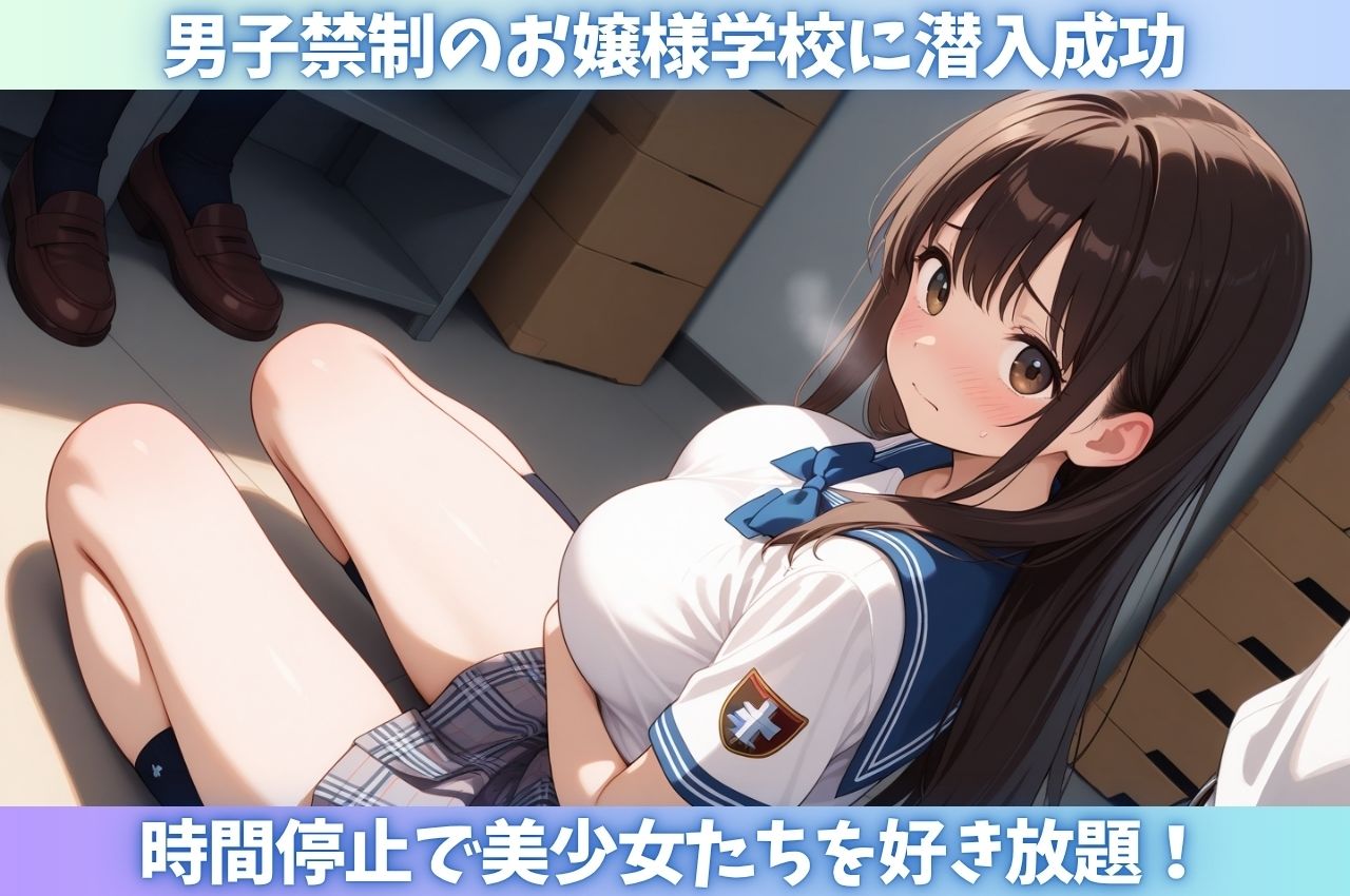 サンプル画像1:お嬢様学校に潜入！時間停止レ〇プ(はむ巨乳女子高生) [d_622030]