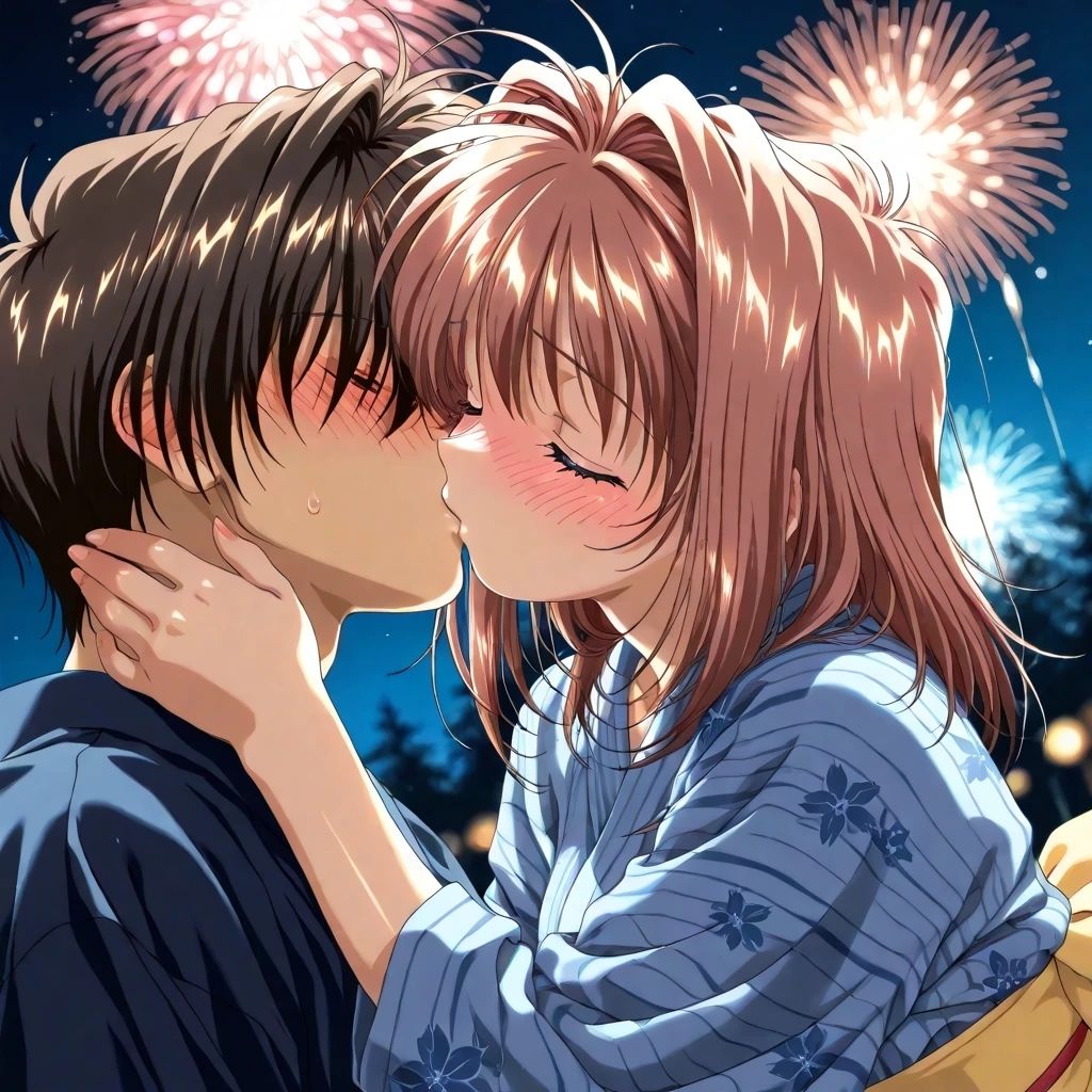 サンプル画像4:AIイラストCG集97  L〇VERS  恋に〇ちたら  河〇理恵  夏祭り編(ドンガラAI美少女イラスト支部) [d_622106]