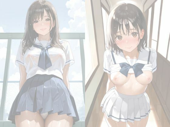 サンプル画像3:びしょ濡れ美女図鑑 ＃10 セーラー服編(ももいろクレヨン) [d_622391]