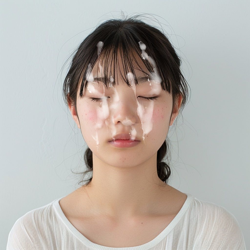 サンプル画像2:100人の顔射図鑑(AI美少女図鑑) [d_622528]