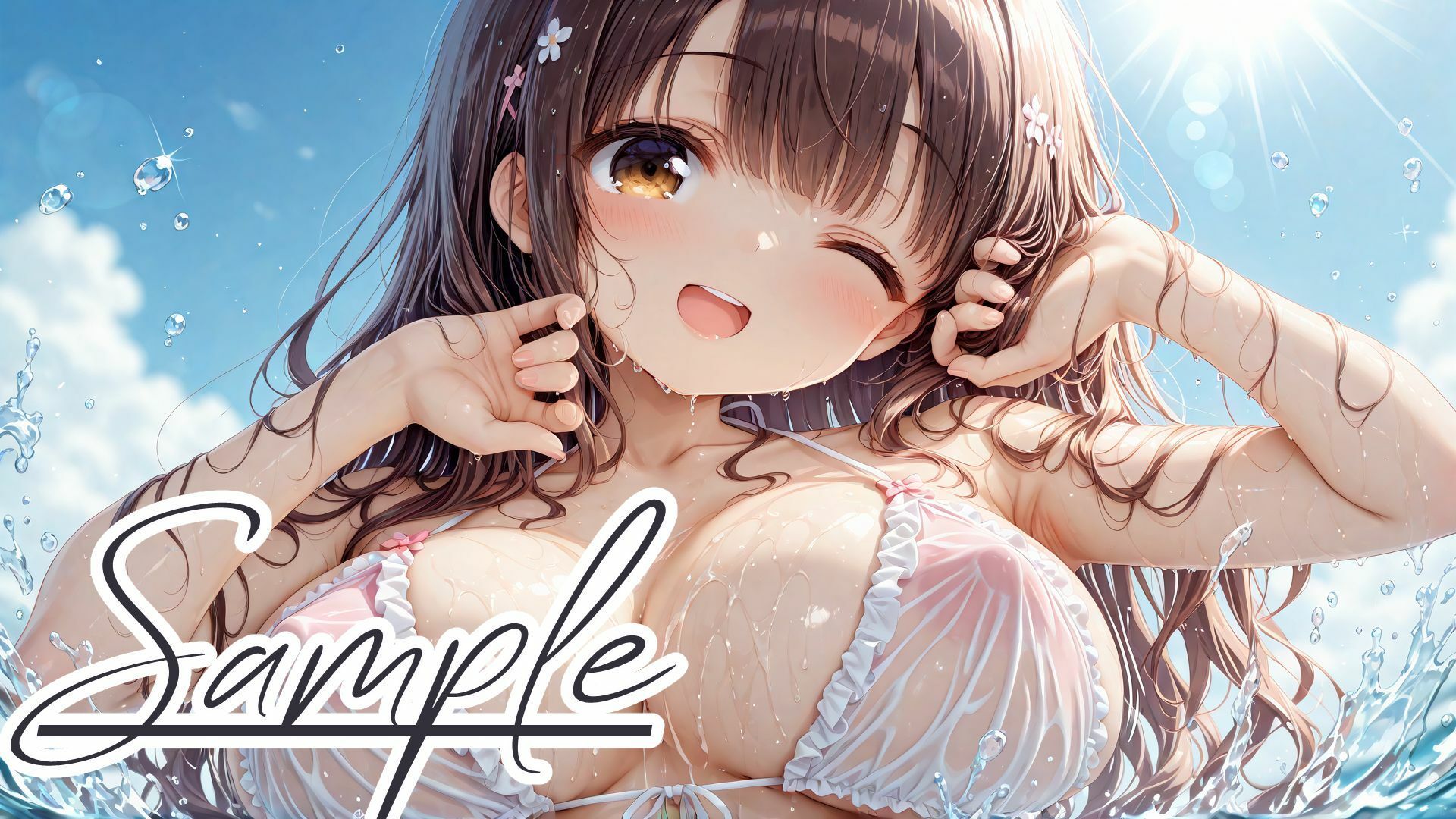 サンプル画像4:水着えっちコレクション〜ぬれ透け少女と白濁ビーチ〜(棚から串だんご) [d_622743]