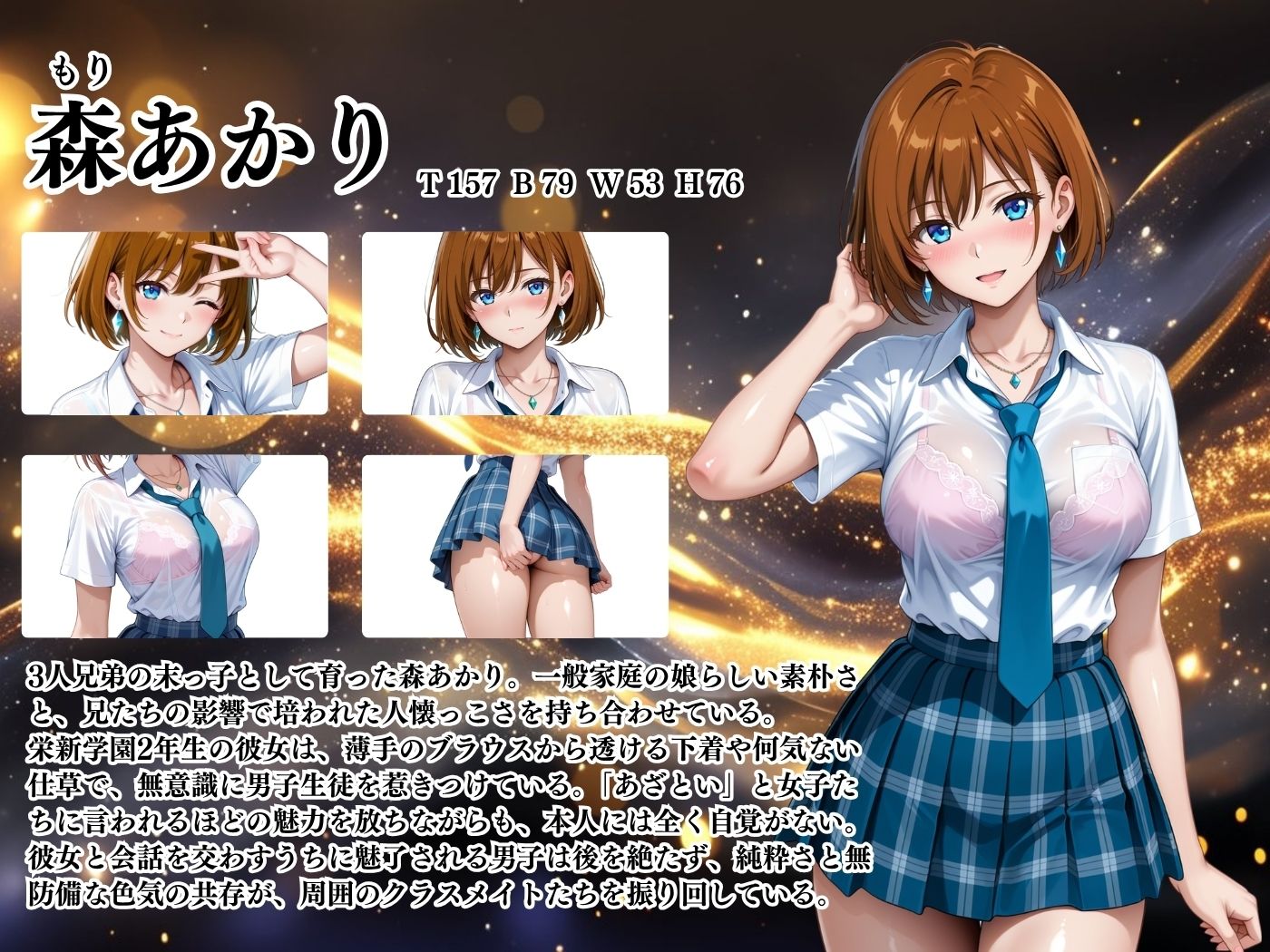 【4Kイラスト】1万3000人の生徒を抱いた校長による森あかりへの性指導(ラブホテル_青レースver.編) 画像2