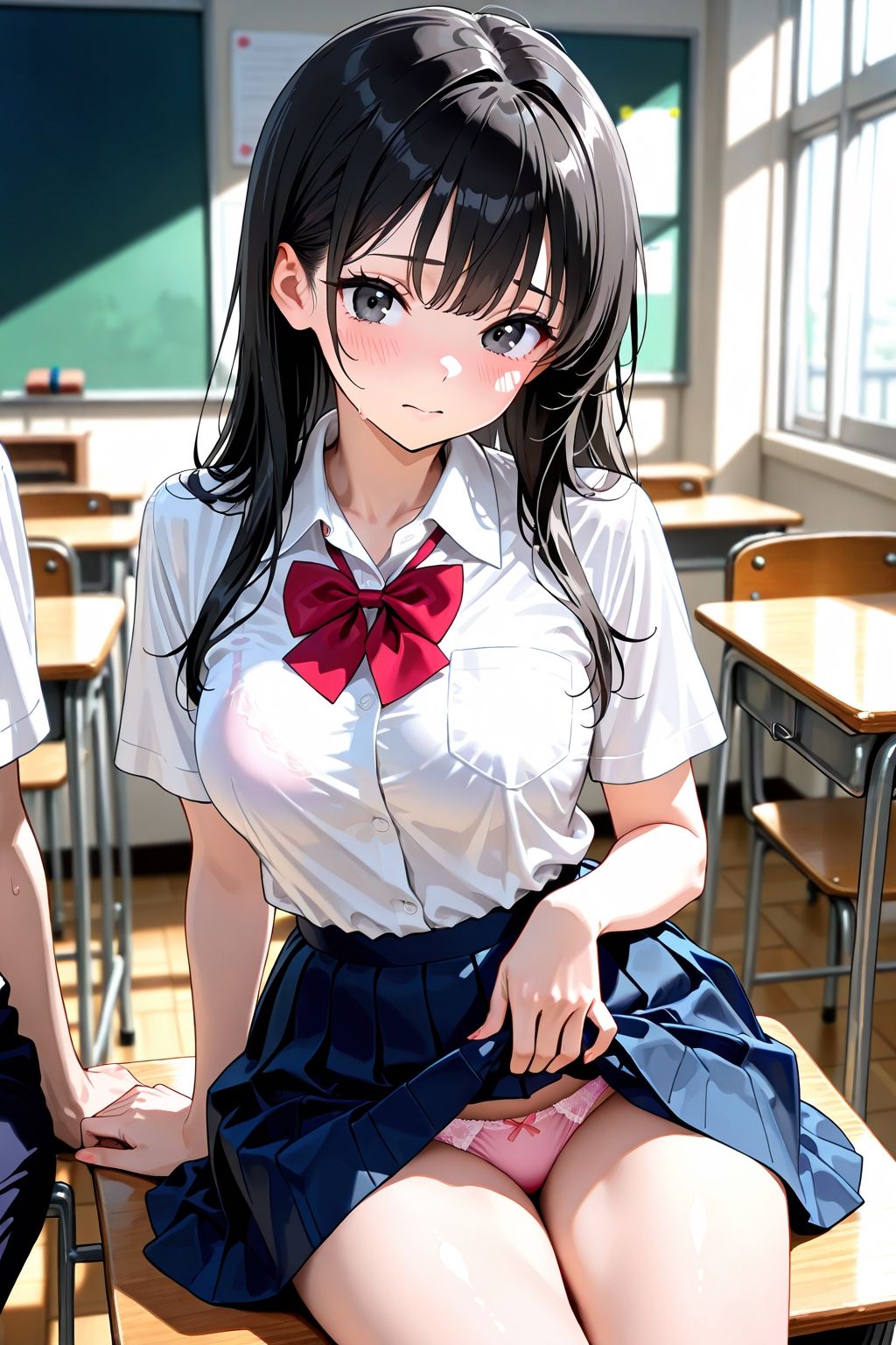 サンプル画像2:クラスの清楚ちゃんは、巨根男子との生ハメセッ○スがやめられない(タオぱいぱい) [d_622925]