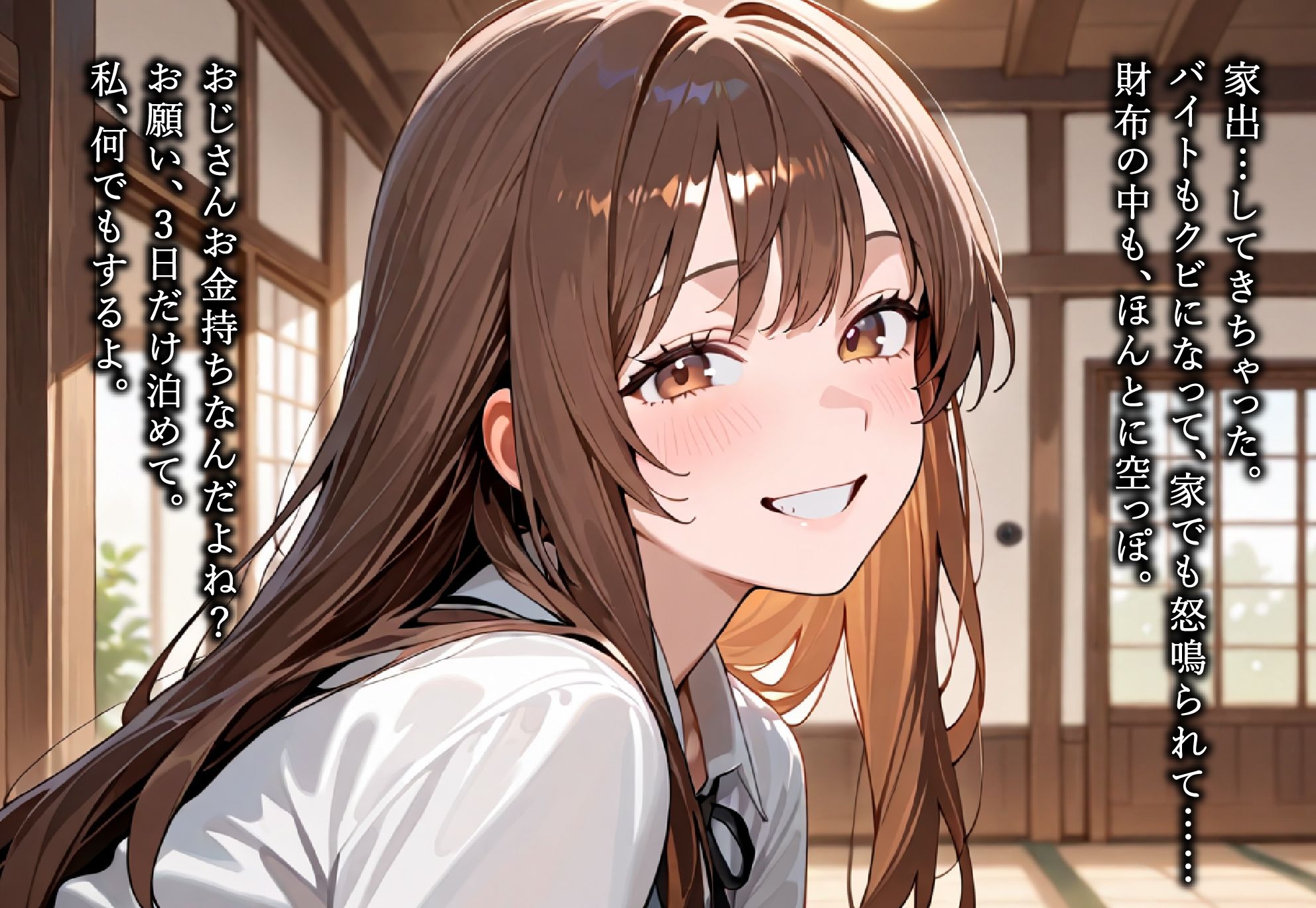 サンプル画像1:女子校生 家出少女 おじさんの性玩具になる(とろ〜り蜂蜜) [d_623058]