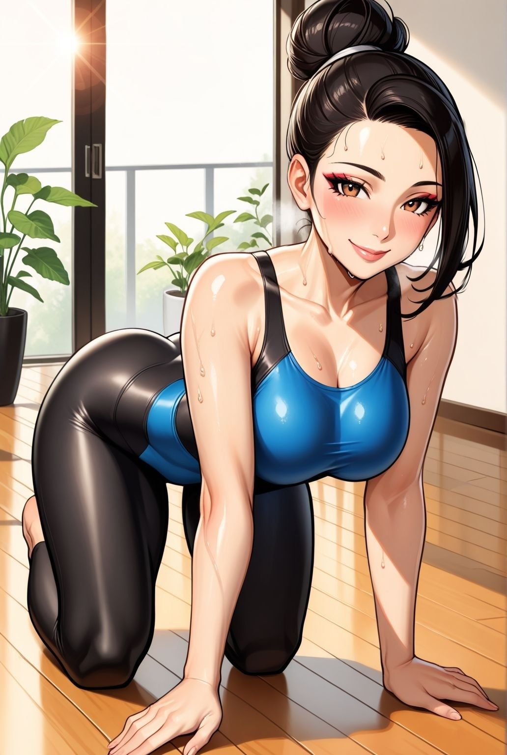 サンプル画像3:人妻ヨガ講師の艶ポーズ しっとり濡れる身体(快楽熟女人妻クラブ) [d_623148]