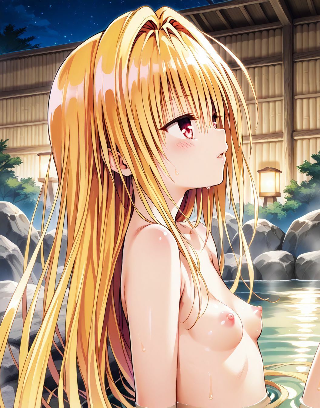 〇〇と夜の温泉で 画像3