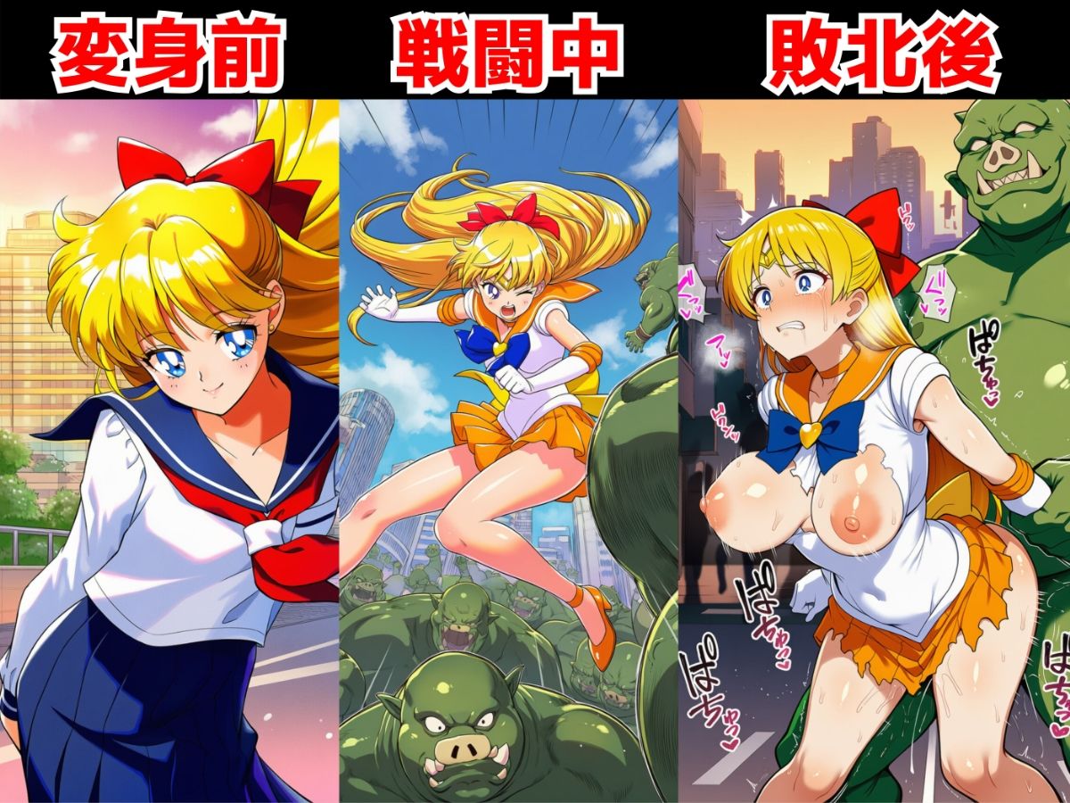 敗北セーラー戦士はモンスターに連続種付けされてアヘ顔に!?【異種姦:500枚】 画像5