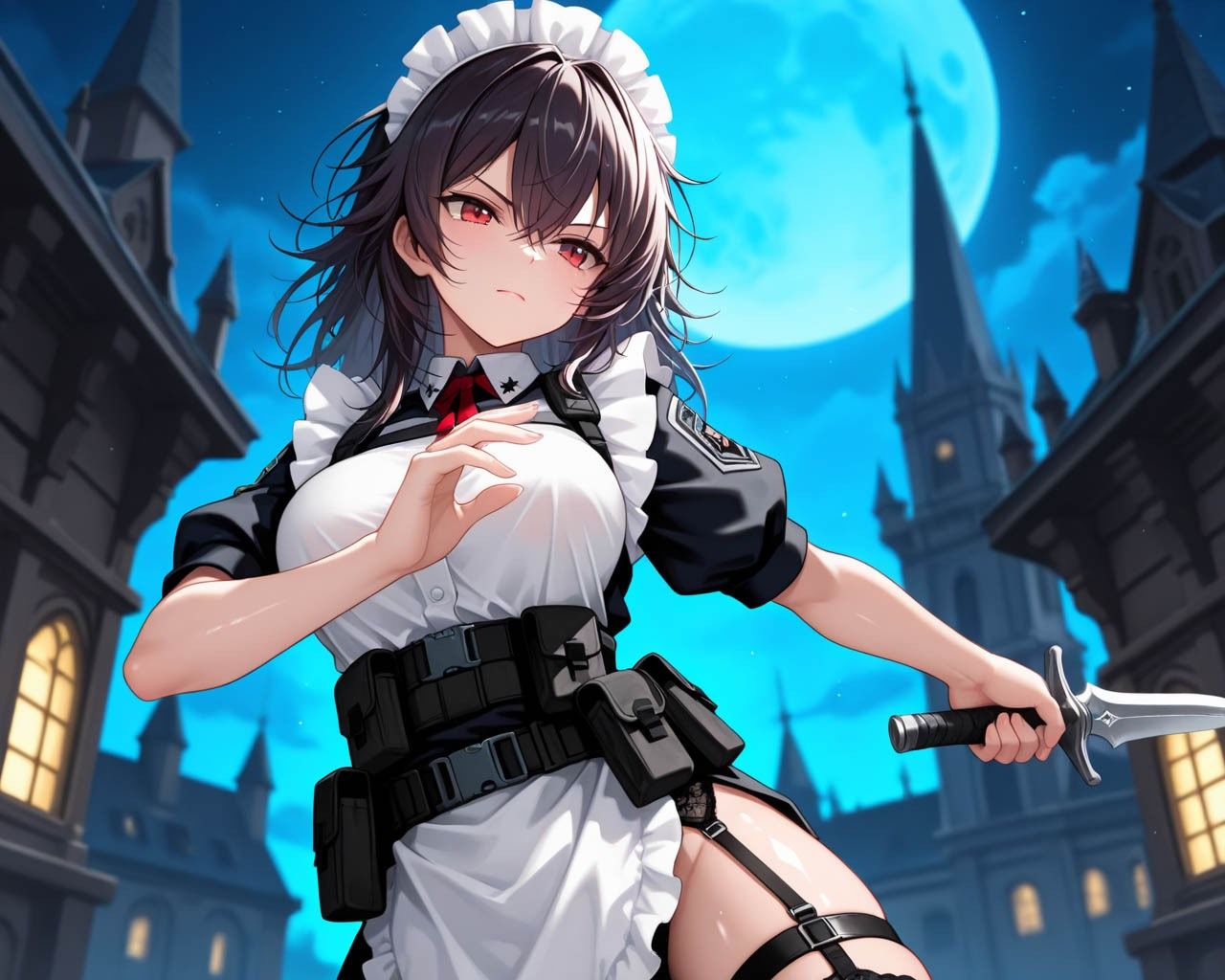 サンプル画像1:いつも偉そうなメイド長をチン〇で服従させて肉便器つくった件(青空楽園) [d_623440]