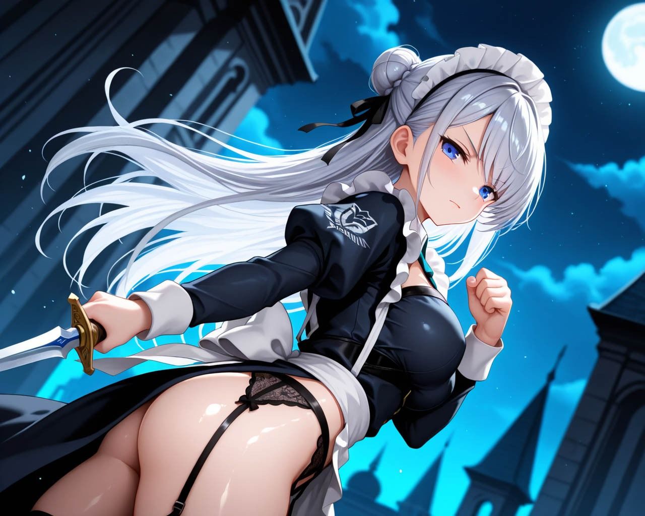 サンプル画像2:いつも偉そうなメイド長をチン〇で服従させて肉便器つくった件(青空楽園) [d_623440]