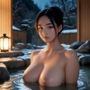 温泉で美女のおっぱいを堪能する（セリフなし  AI画像集）