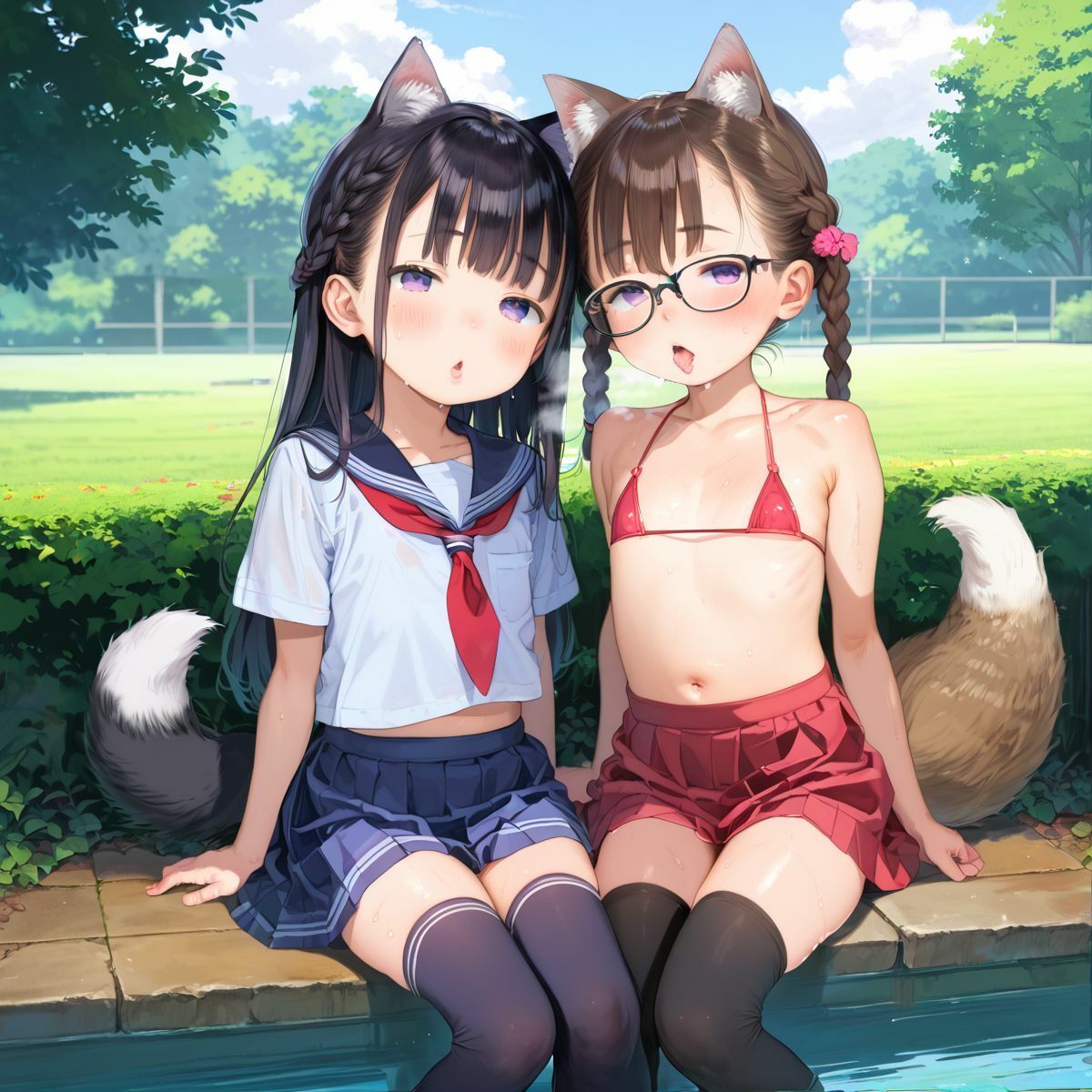 発情！ちっぱいケモ娘たちの日常058