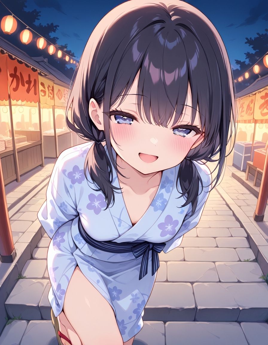 サンプル画像1:『黒髪カノジョと、ひみつのなつやすみ。vol.4』〜夜風が揺らした、浴衣の隙間 〜(ひかるーな) [d_624072]