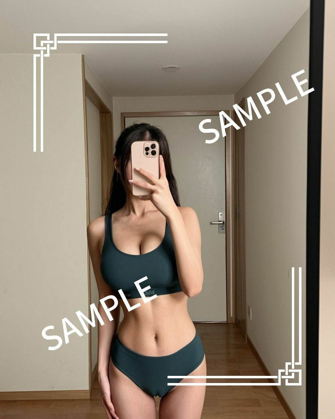 サンプル画像3:【2次利用可】下着姿の女性×自撮りCG素材集【150枚】(美女系素材館) [d_624107]