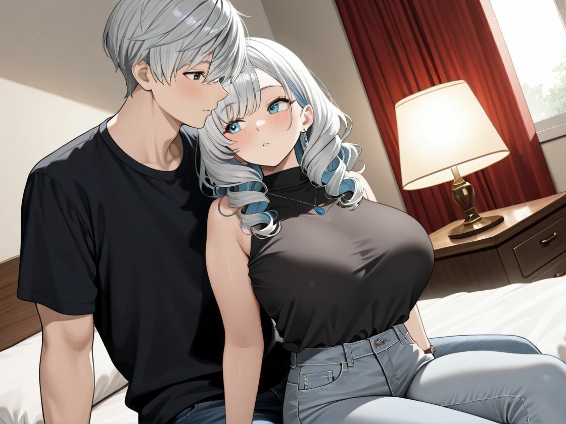 巨乳白ギャル人妻 画像1