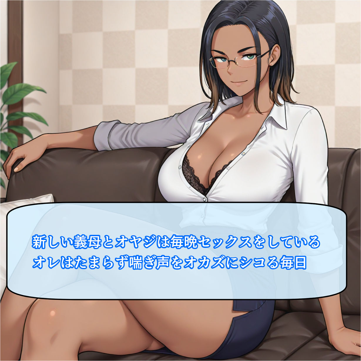 サンプル画像2:ドスケベ褐色義母〜新しい義母の喘ぎ声にムラムラしてたらセックスする流れになった件〜(桂皮/K31H1) [d_624351]