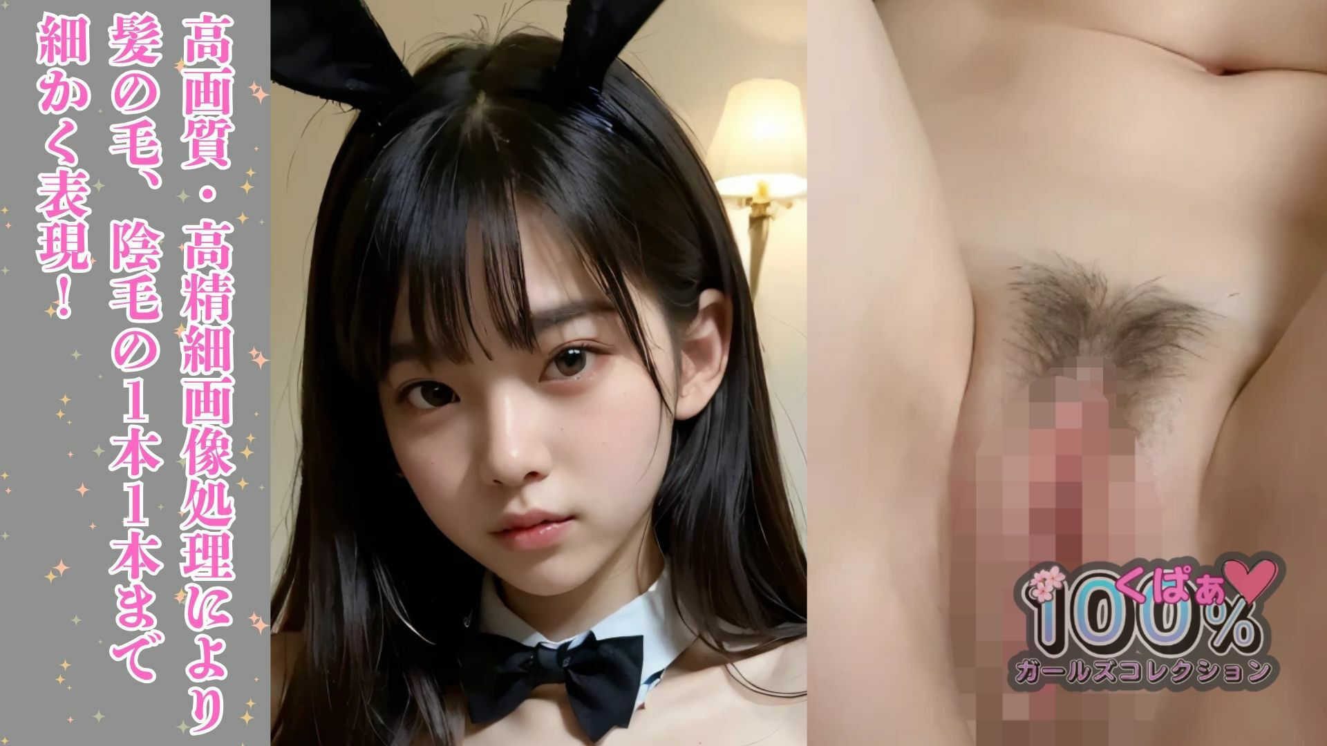 サンプル画像2:ひゃくぱぁ  全裸バニー(100％ガールズコレクション) [d_624633]