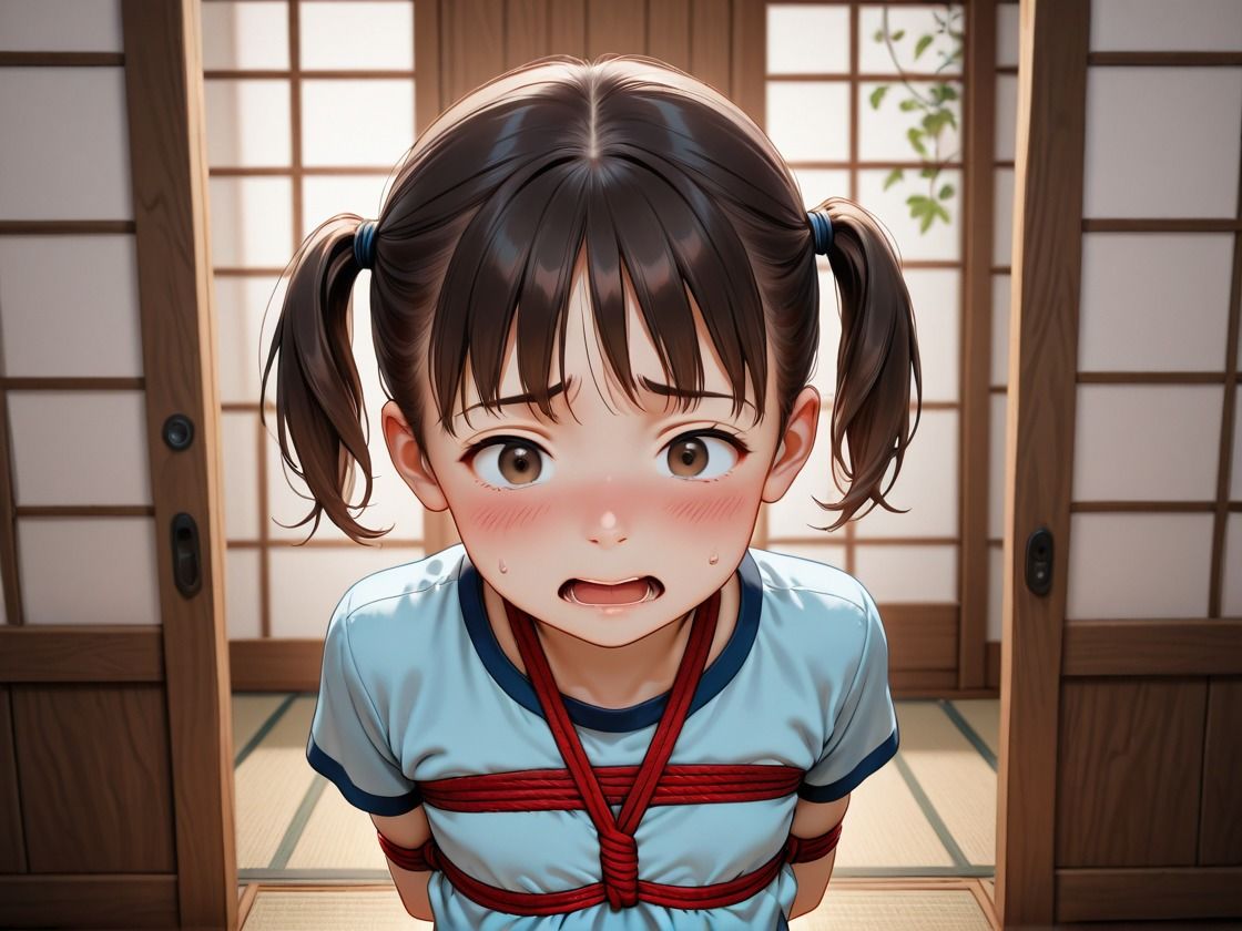 無垢なツインテール少女を緊縛調教 画像1
