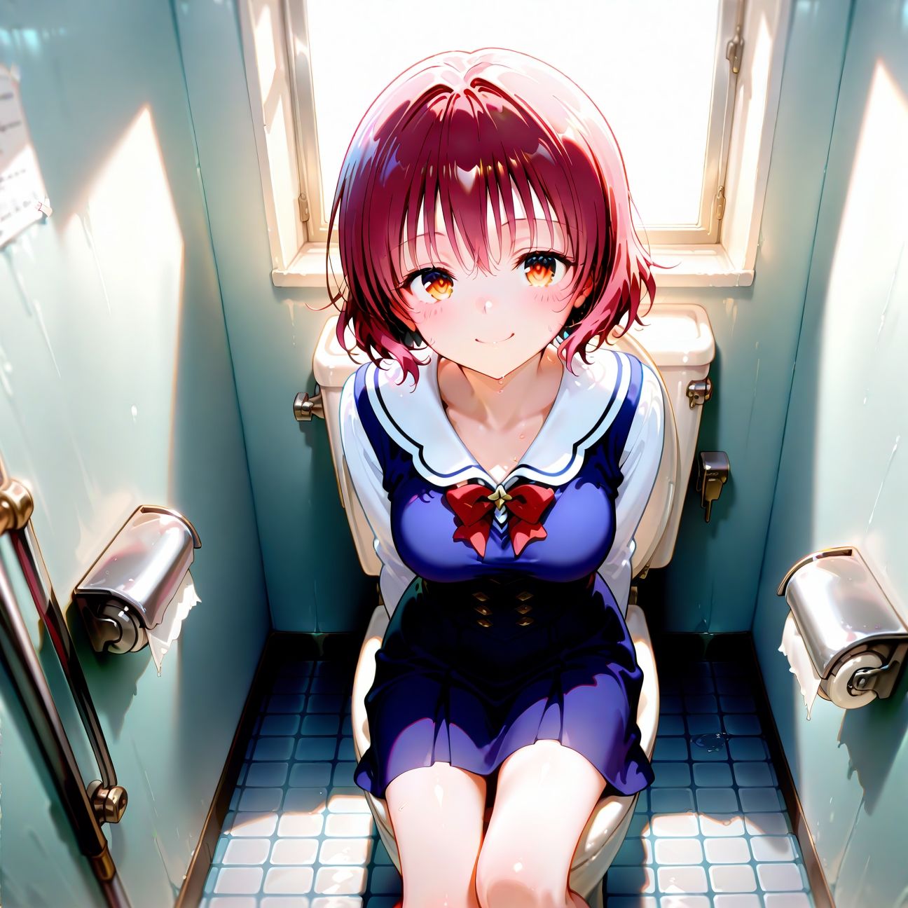 サンプル画像1:【Part6】トイレでオナニー見つかっちゃった☆ご褒美にエッチ(るるれもん) [d_624814]