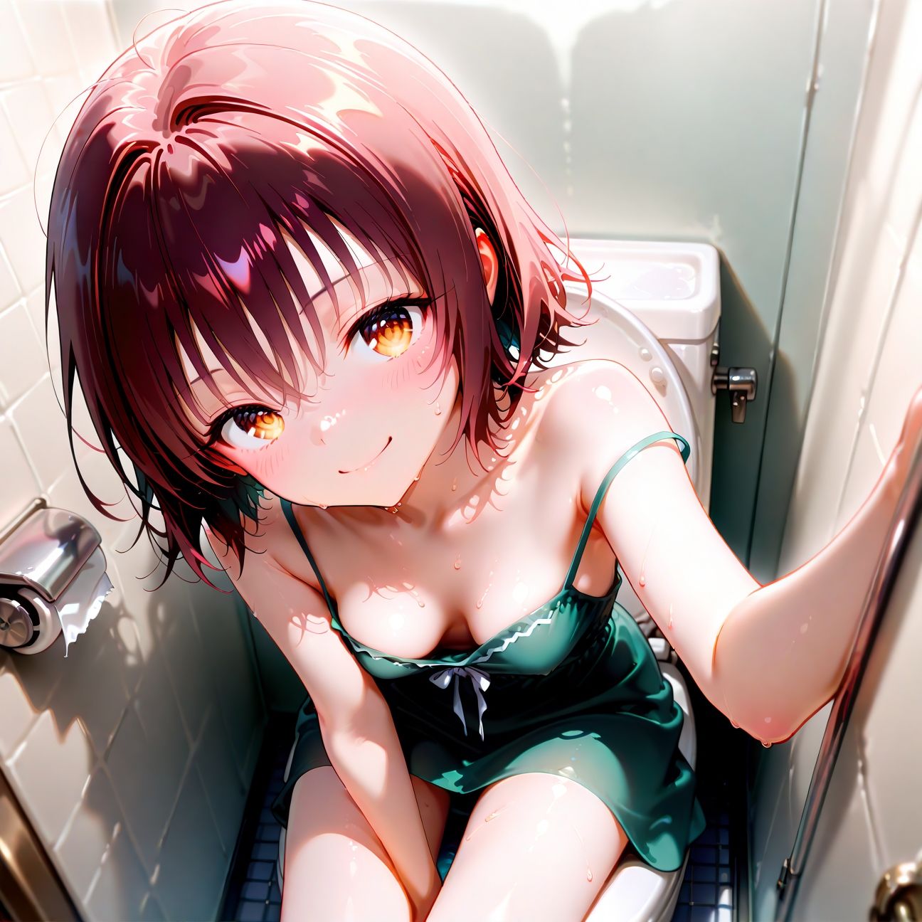 サンプル画像1:【Part8】トイレでオナニー見つかっちゃった☆ご褒美にエッチ(るるれもん) [d_624818]