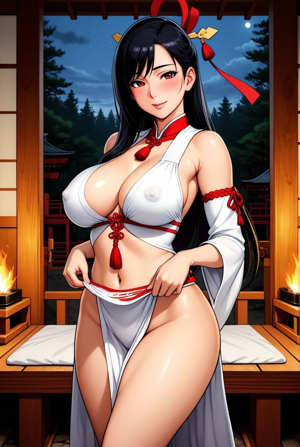 人妻巫女、夜の社で秘めごとを舞う 画像2