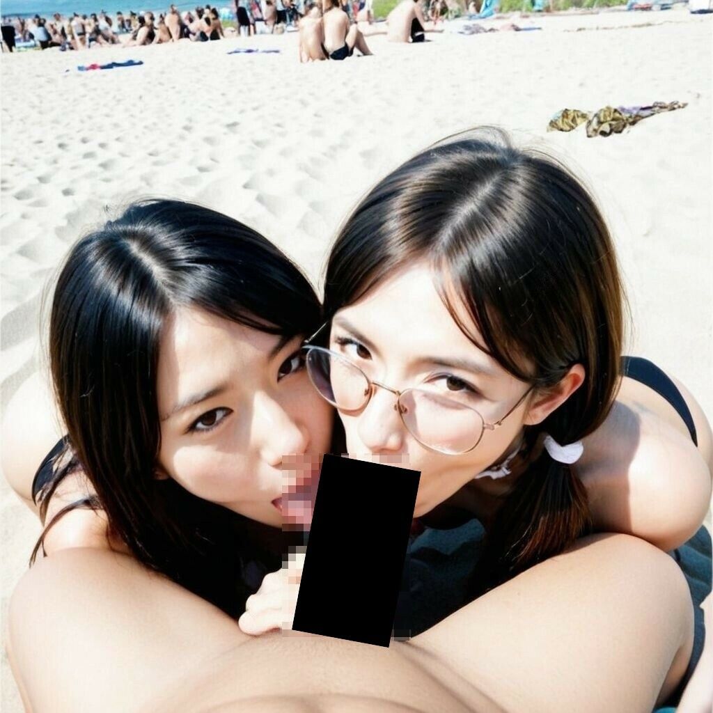 サンプル画像4:ビーチでWフェラ(AI美エロ) [d_625682]