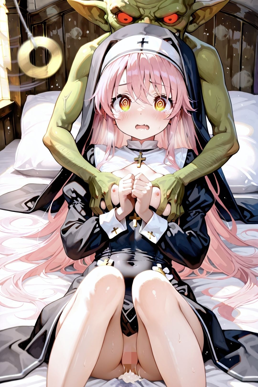ピンク髪美少女とコスプレH.BLACKver 画像3