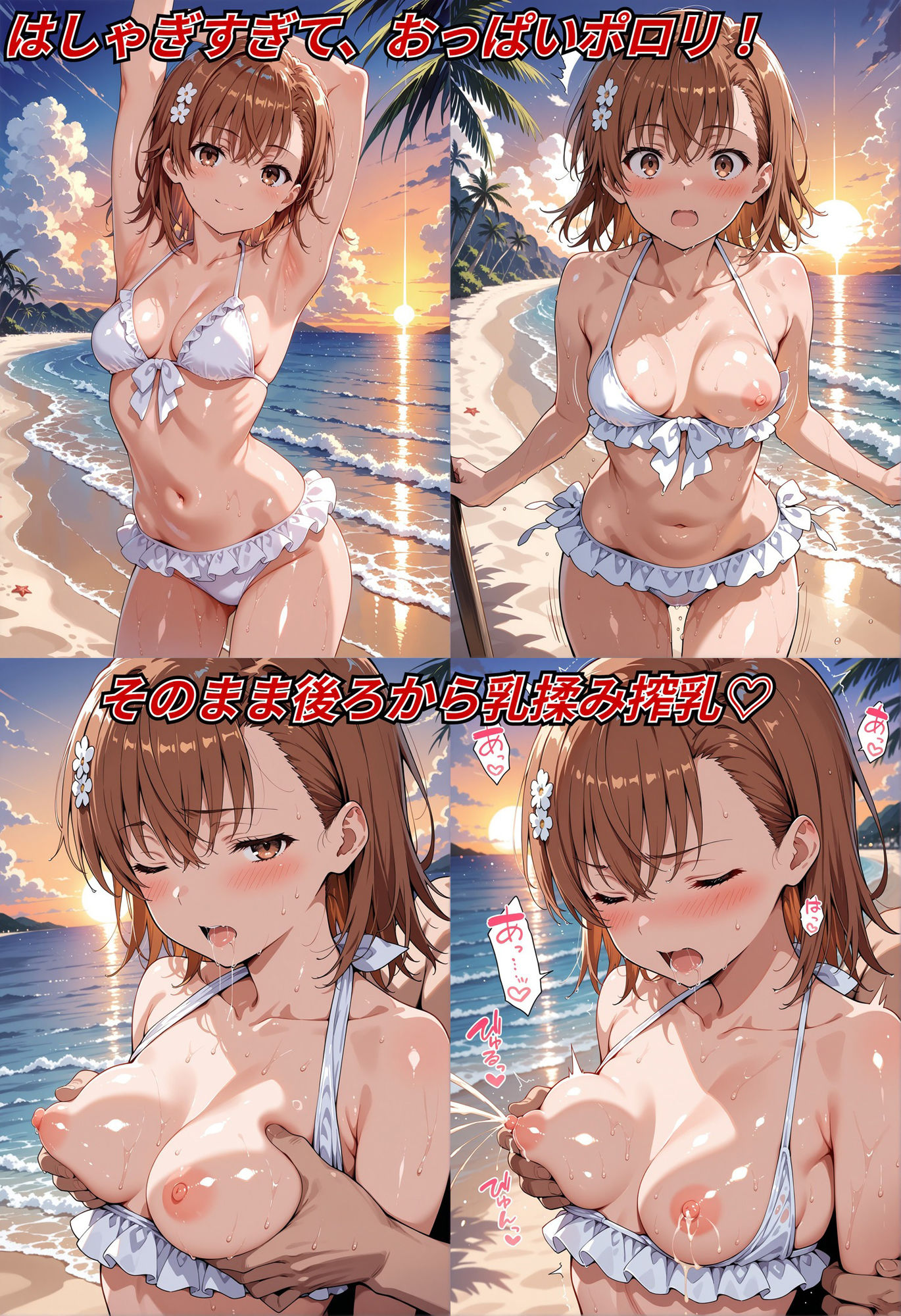 ビリビリ電撃娘の制服&水着姿で公開恥じらいえっち 画像4