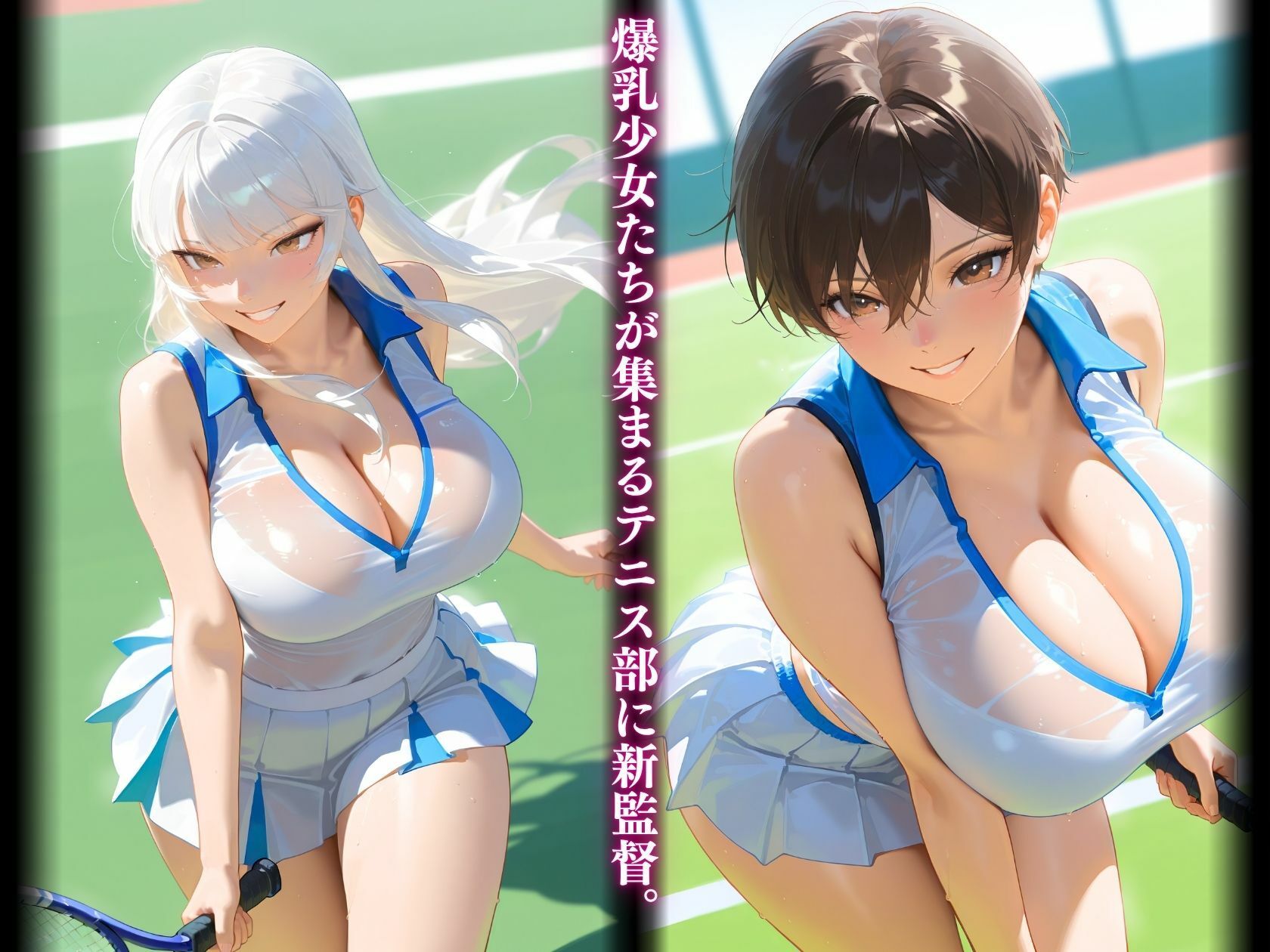 爆乳テニス部新監督の練習おかしくね？「そんなに揉まないで（はぁと）？」 画像1