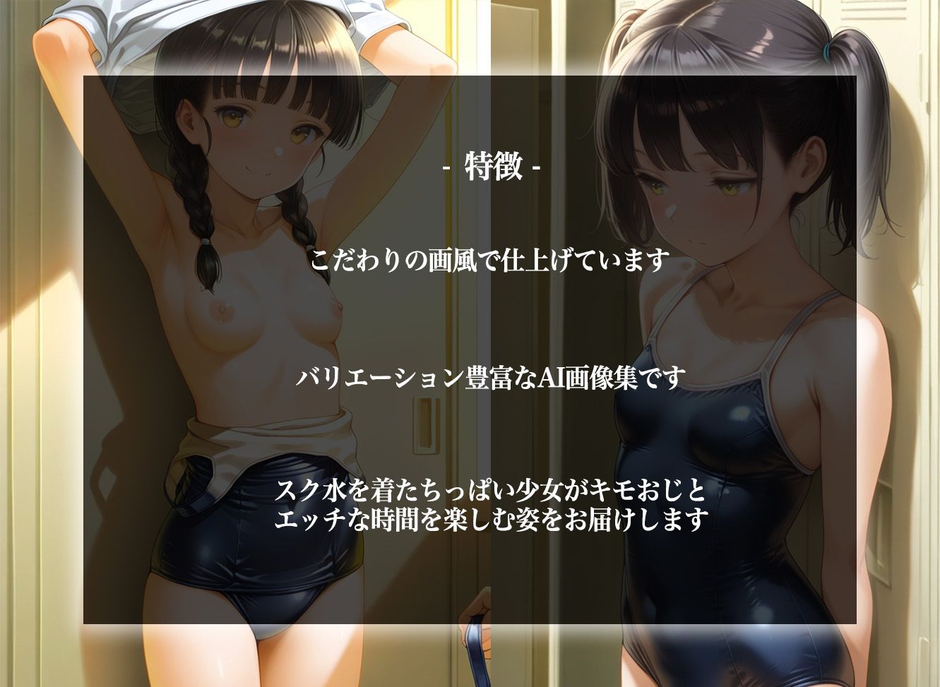 サンプル画像2:スク水  ちっぱい少女キモおじとエッチな時間  438枚(ばななちっぷす) [d_626173]