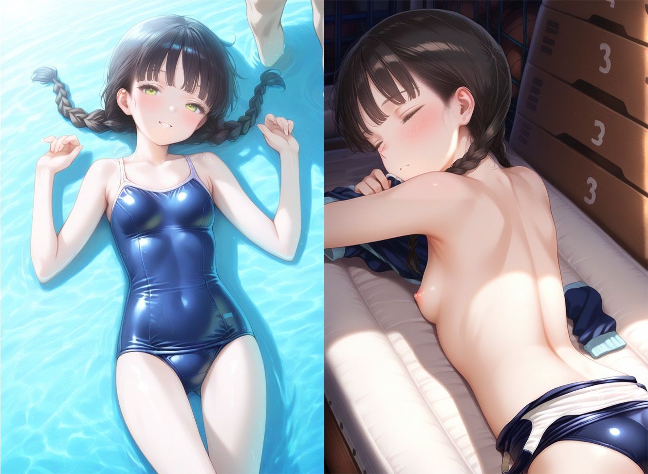 サンプル画像4:スク水  ちっぱい少女キモおじとエッチな時間  438枚(ばななちっぷす) [d_626173]