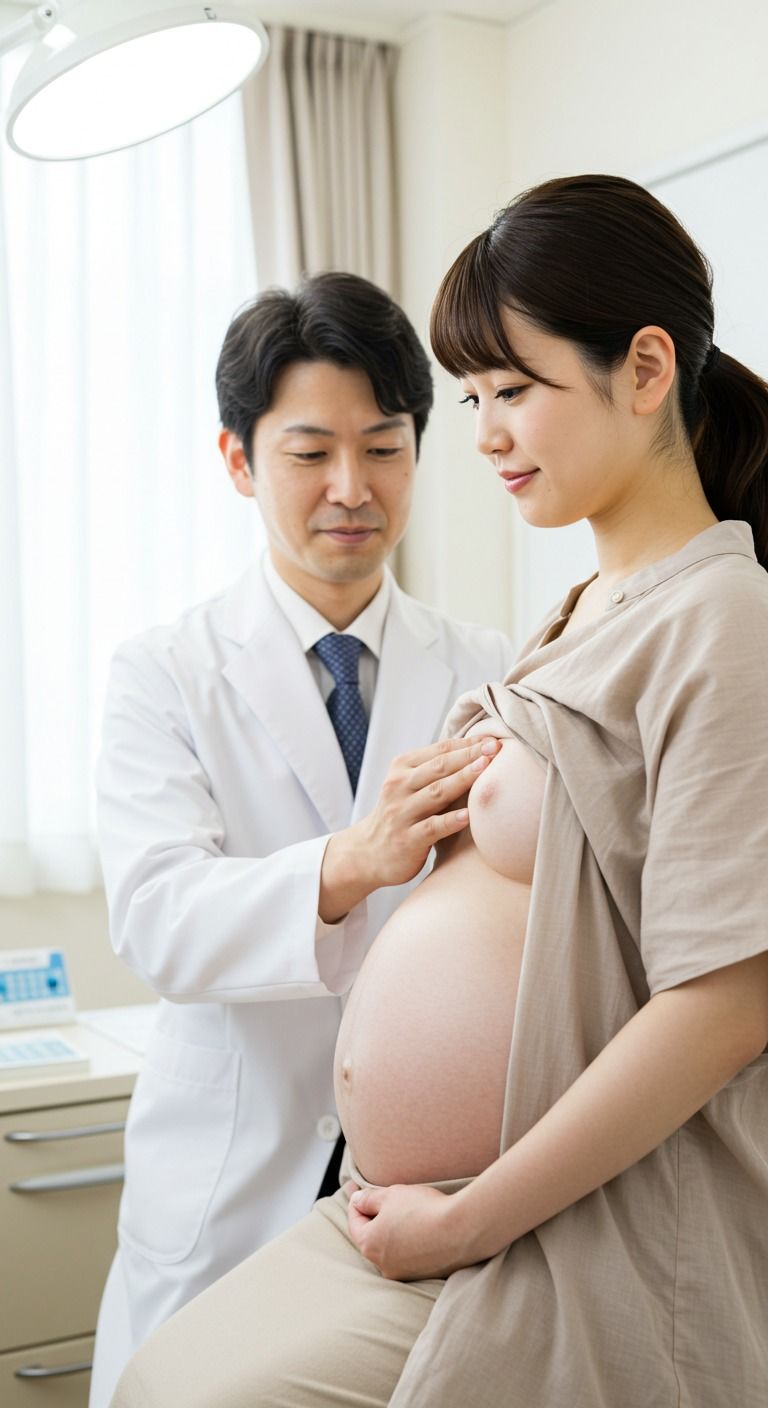 サンプル画像1:妊婦  定期健診は大切です(AI美女WEARING BY PENCO) [d_626177]