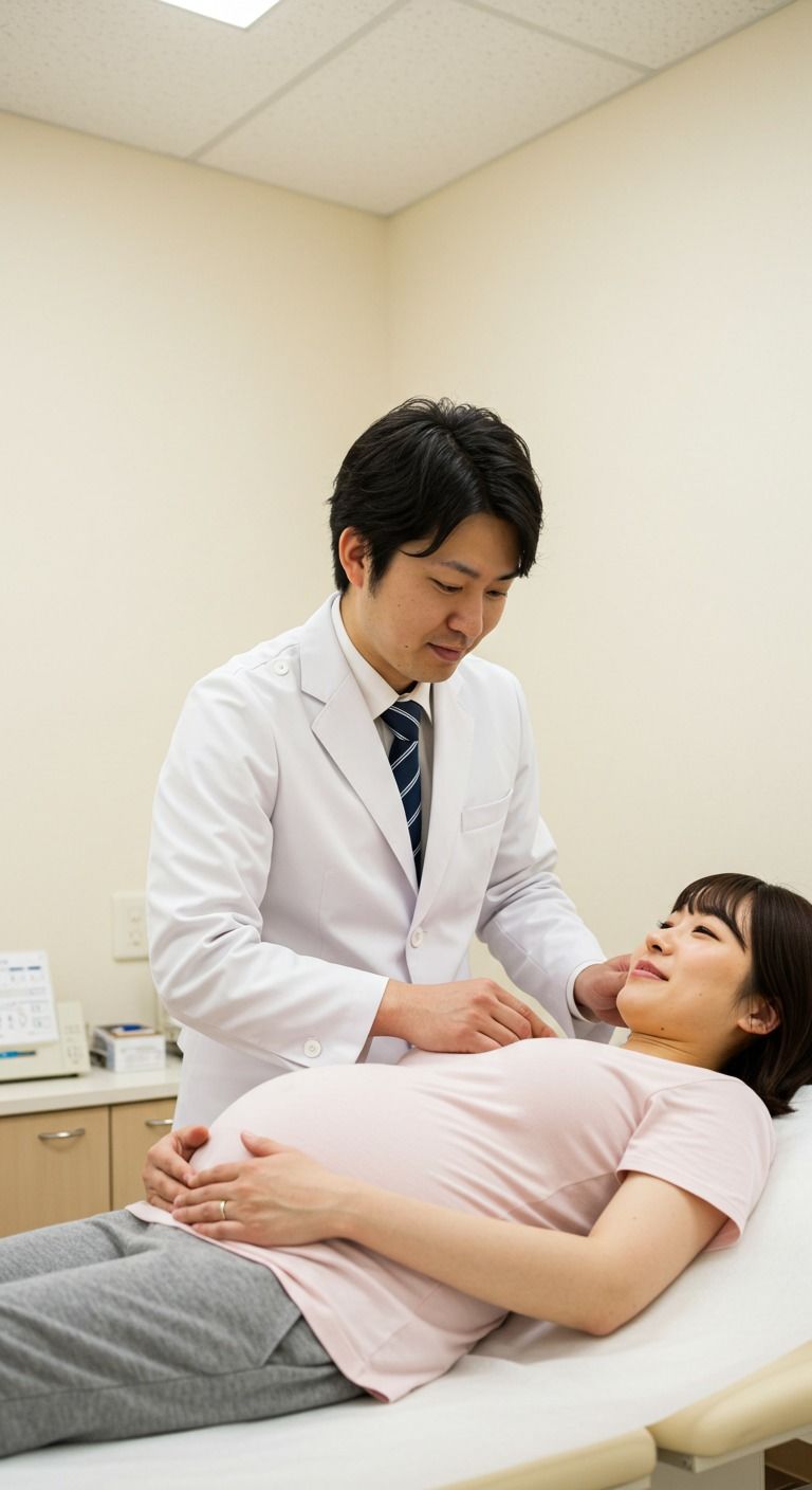 サンプル画像3:妊婦  定期健診は大切です(AI美女WEARING BY PENCO) [d_626177]