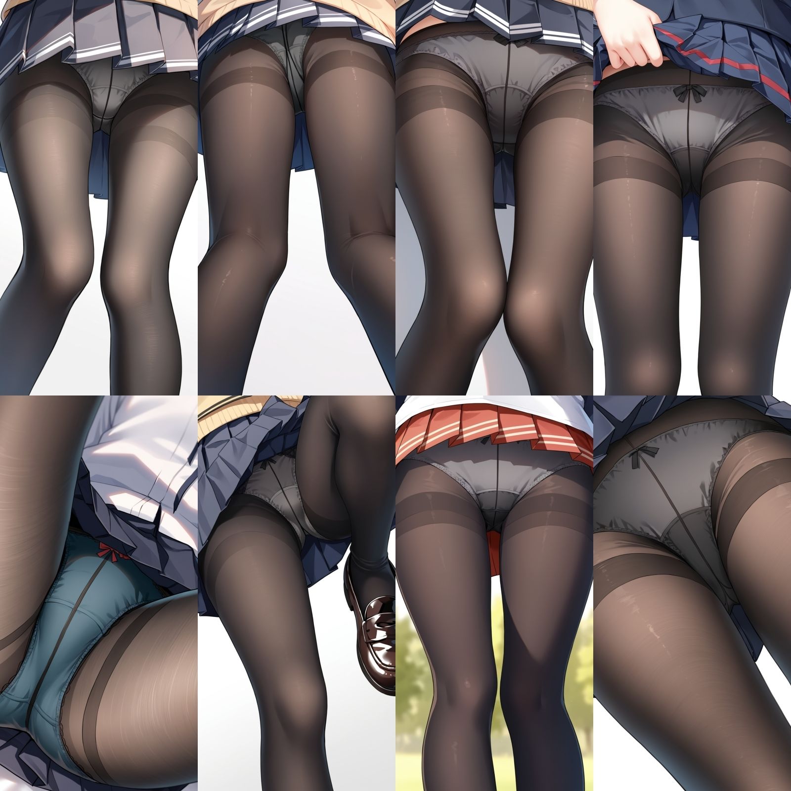 サンプル画像5:女子〇生の近距離黒タイツパンチラ【500枚】(女子高生) [d_626436]