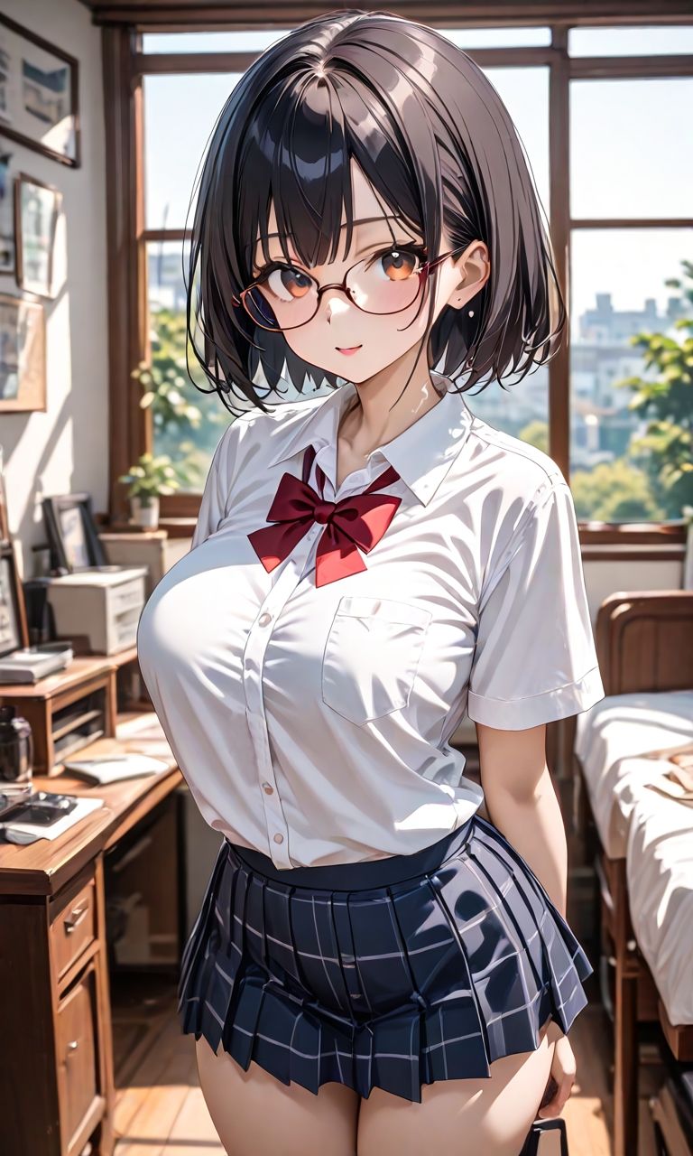 サンプル画像1:黒髪メガネ巨乳私生活(くろめあい) [d_627005]