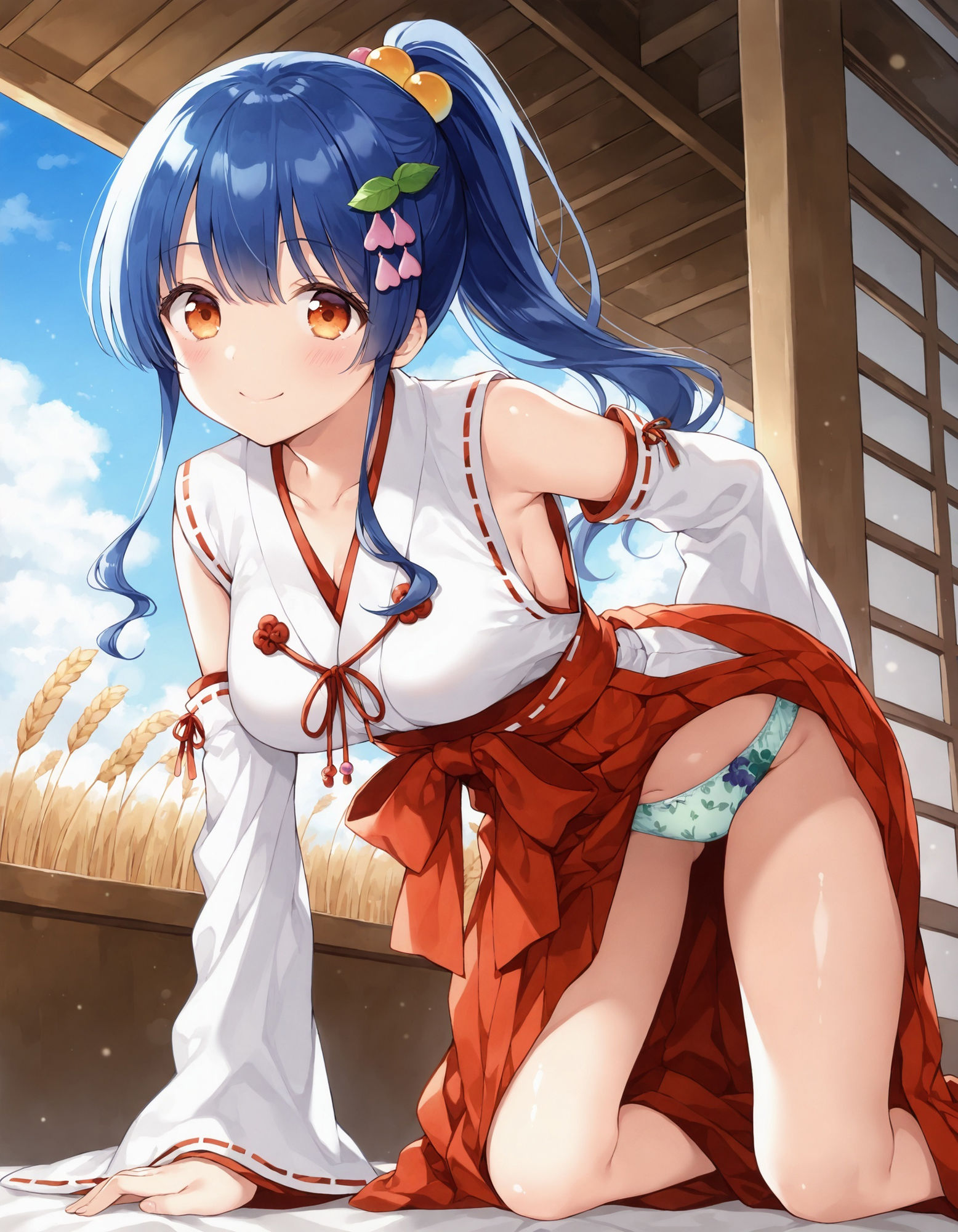 サンプル画像3:巫女コスで四つん這いパンチラ(D.P.H.) [d_627047]