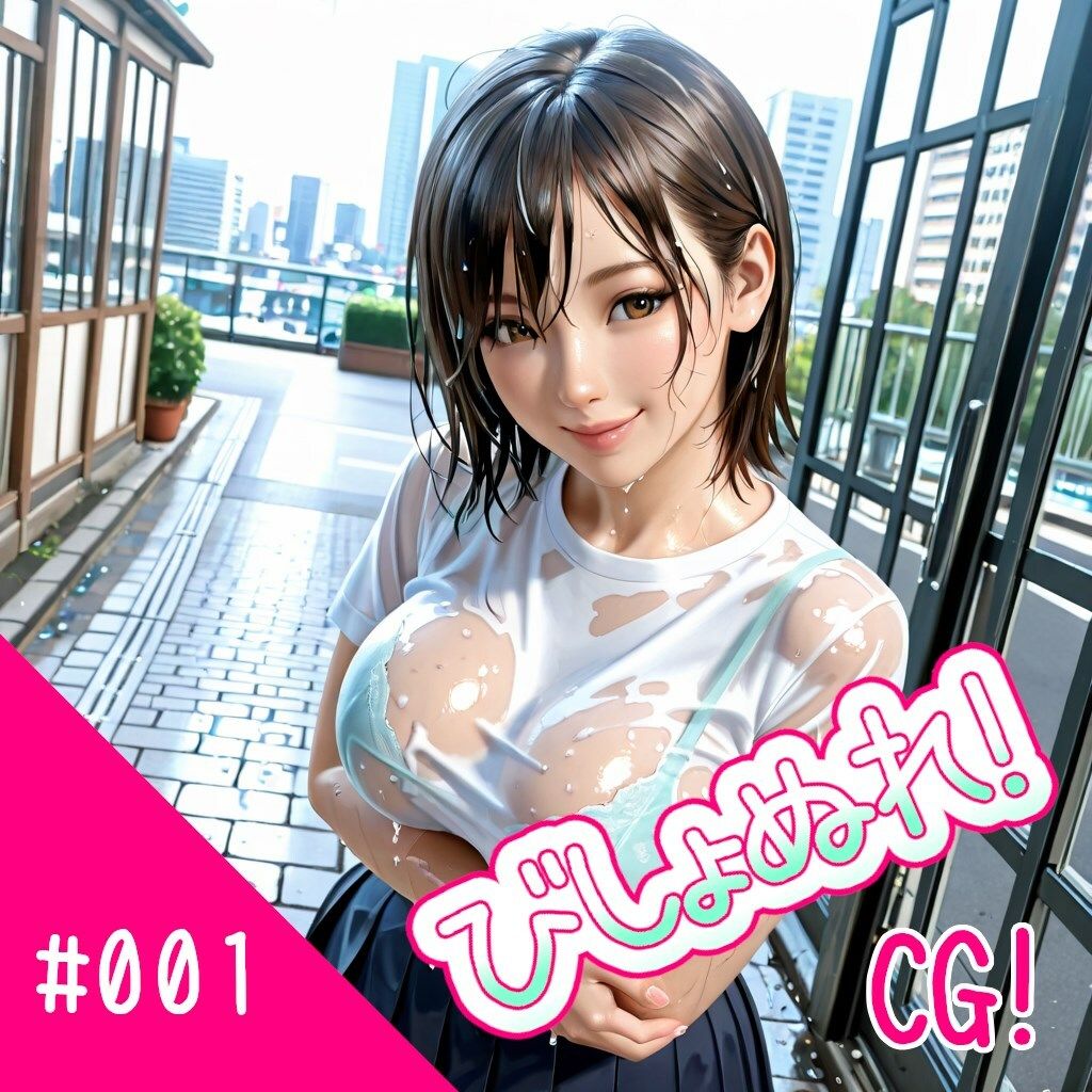 サンプル画像2:びしょぬれ！CG！1滴目！(黒蜜AI工房) [d_627218]