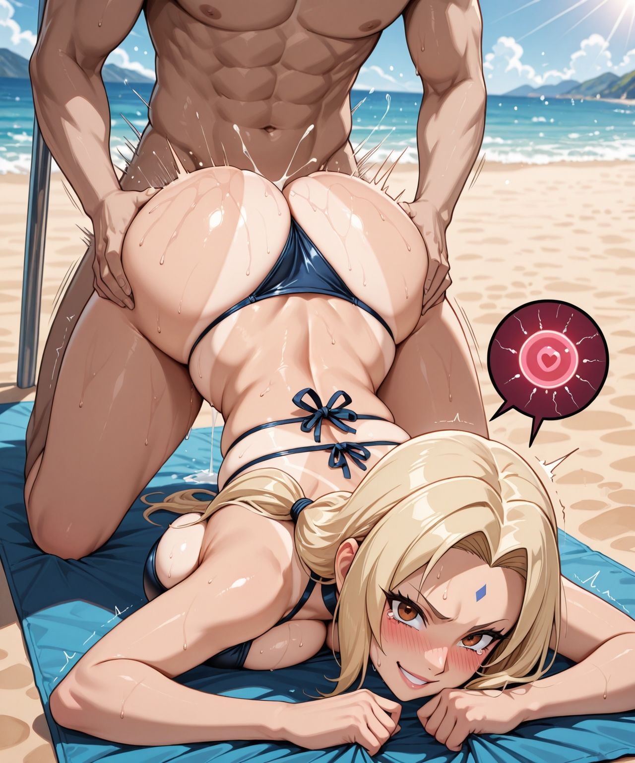 サンプル画像4:爆乳火影の秘密の裏任務 褐色ビキニ編(Hypnotism -催●主義-) [d_627223]